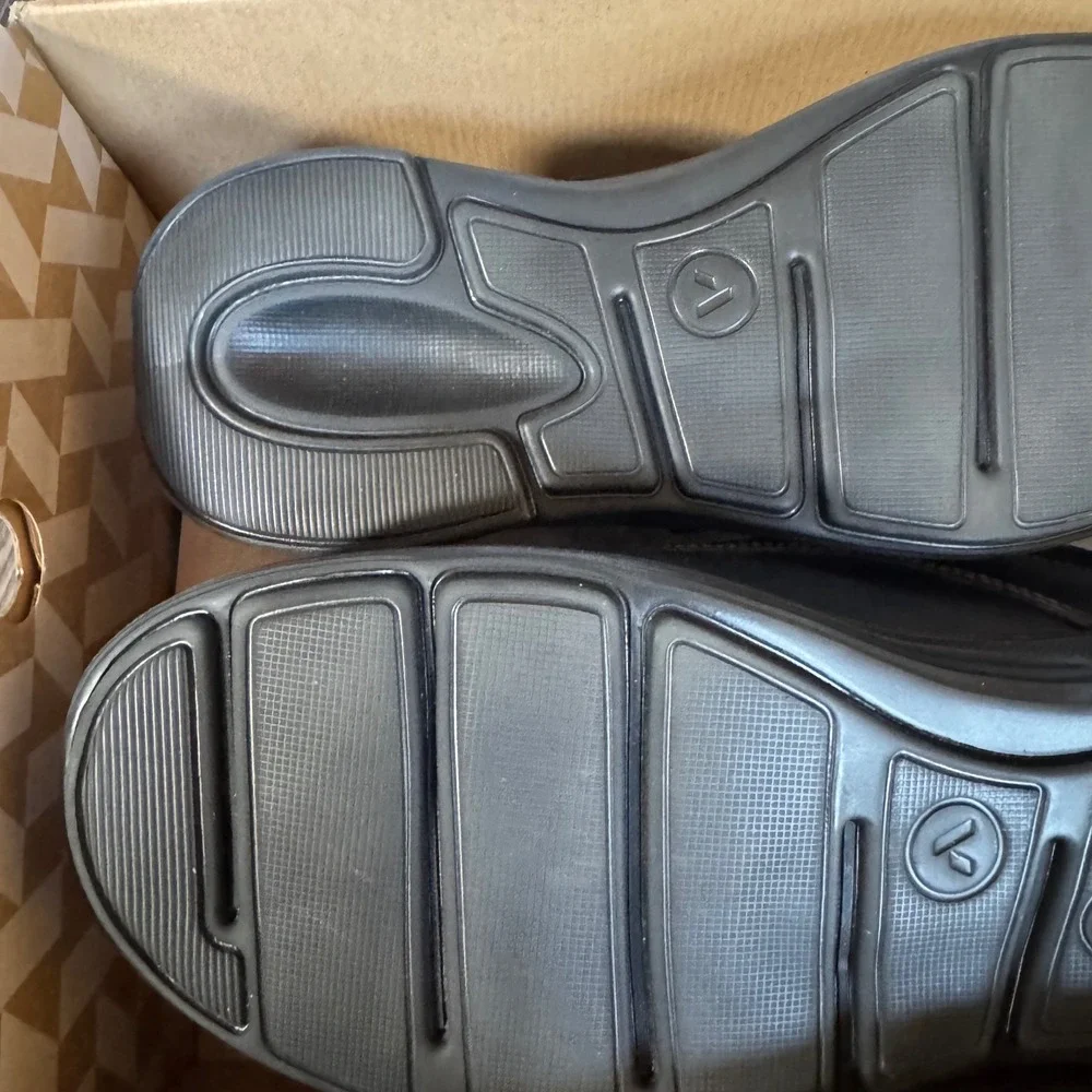 Anodyne No 64 Comfort Shoes Mens 10.5 Black Leather Hook and Loop Diabetic New